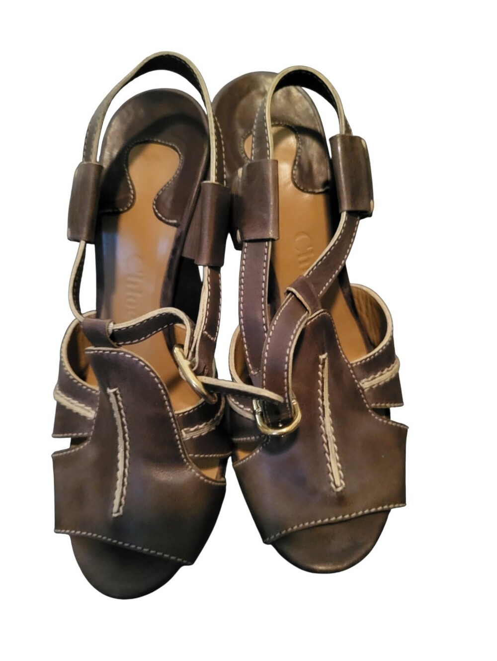 Chloe Saturnia Wedges Brown sz 6.5